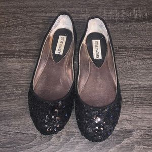 Steve Madden 6.5 black sparkly flats